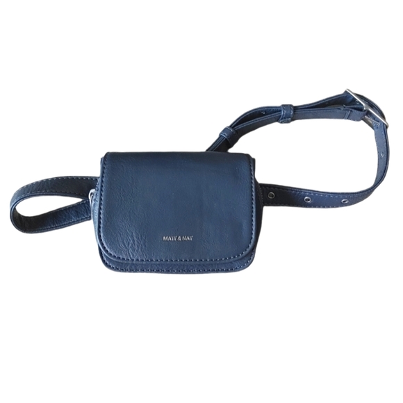 Matt & Nat Handbags - Matt & Nat Blue Vegan Leather Belt Bag